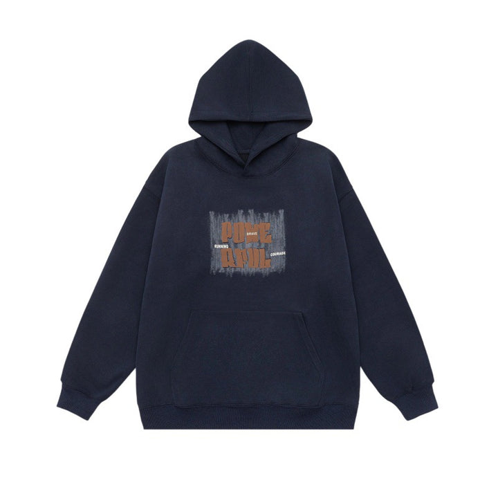 Unisex Oversized Kapuzenpullover mit Kängurutasche und markantem Frontprint Drune