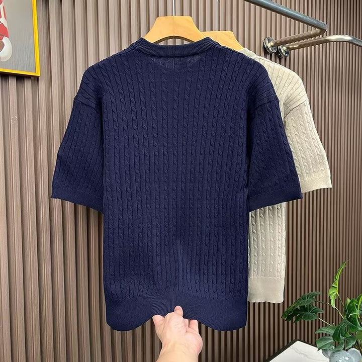 Damen Eleganter Strickpullover mit Kurzarm Drune