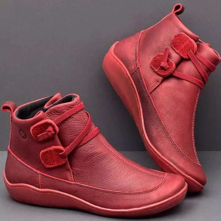 Damen Lederoptik-Stiefelette mit gepolstertem Komfortfußbett und schlanker Plateausohle Drune