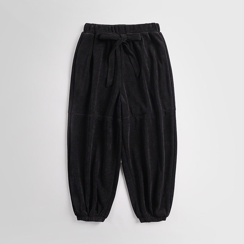 Damen Ripp-Joggerhose mit Tunnelzug hohem Bund und elastischen Bündchen Drune