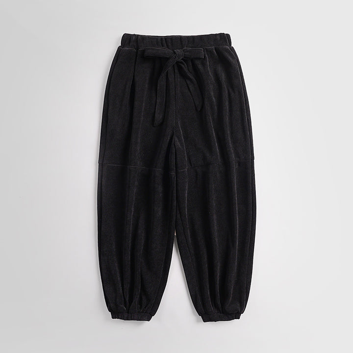 Damen Ripp-Joggerhose mit Tunnelzug hohem Bund und elastischen Bündchen Drune