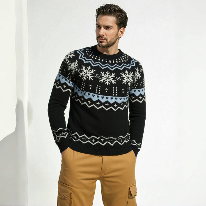 Herren Strickpullover mit winterlichem Muster Drune