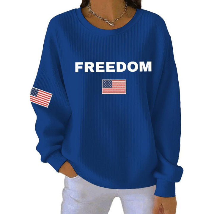 Damen Komfortabler Sweatshirt mit markantem Schriftzug Drune