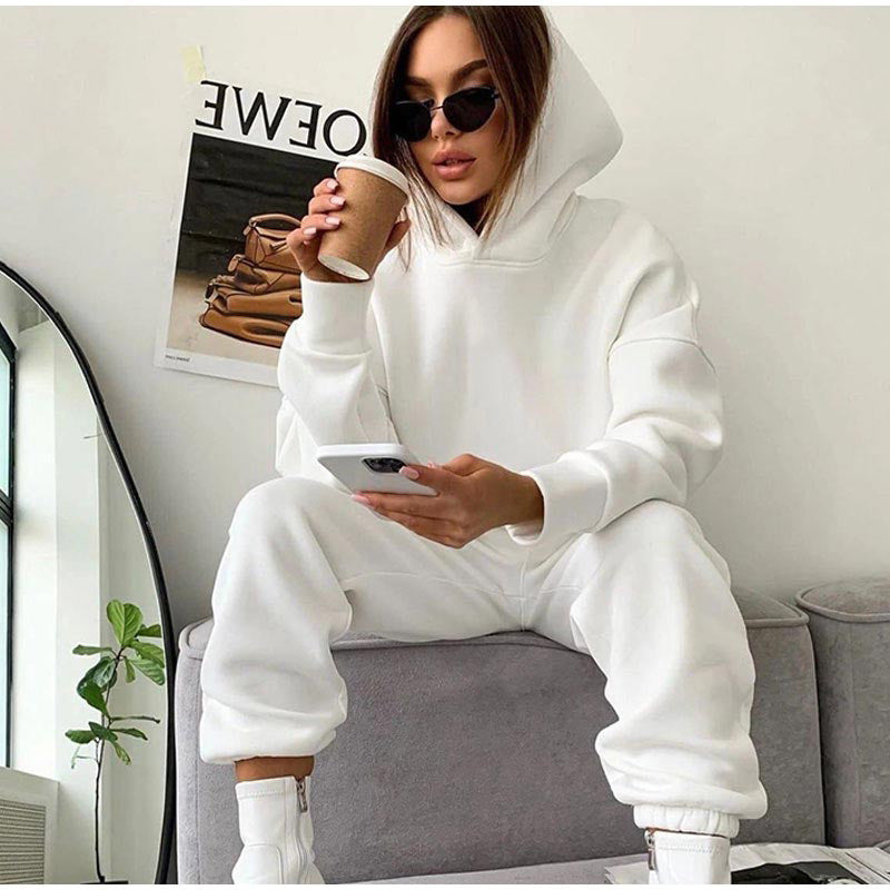 Damen entspannendes Hoodie und Jogginghose-Set Drune