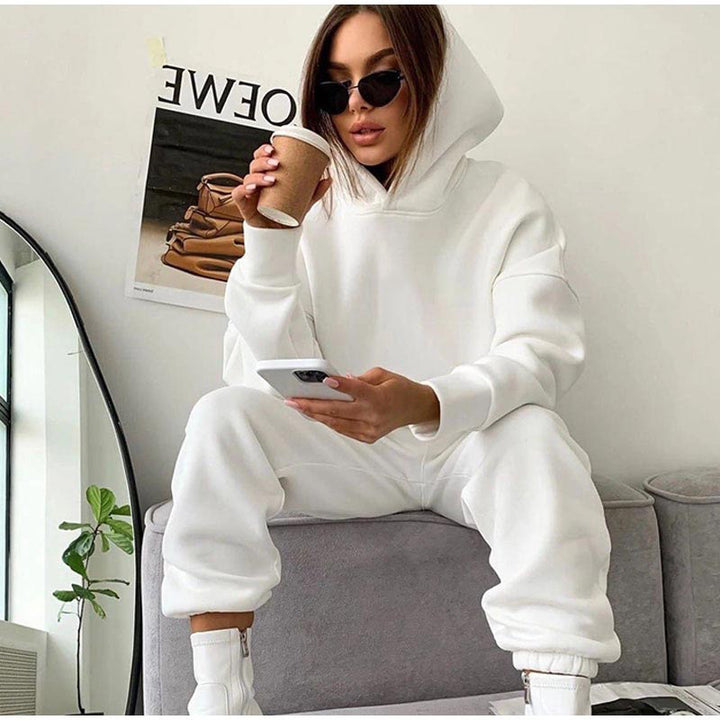 Damen entspannendes Hoodie und Jogginghose-Set Drune