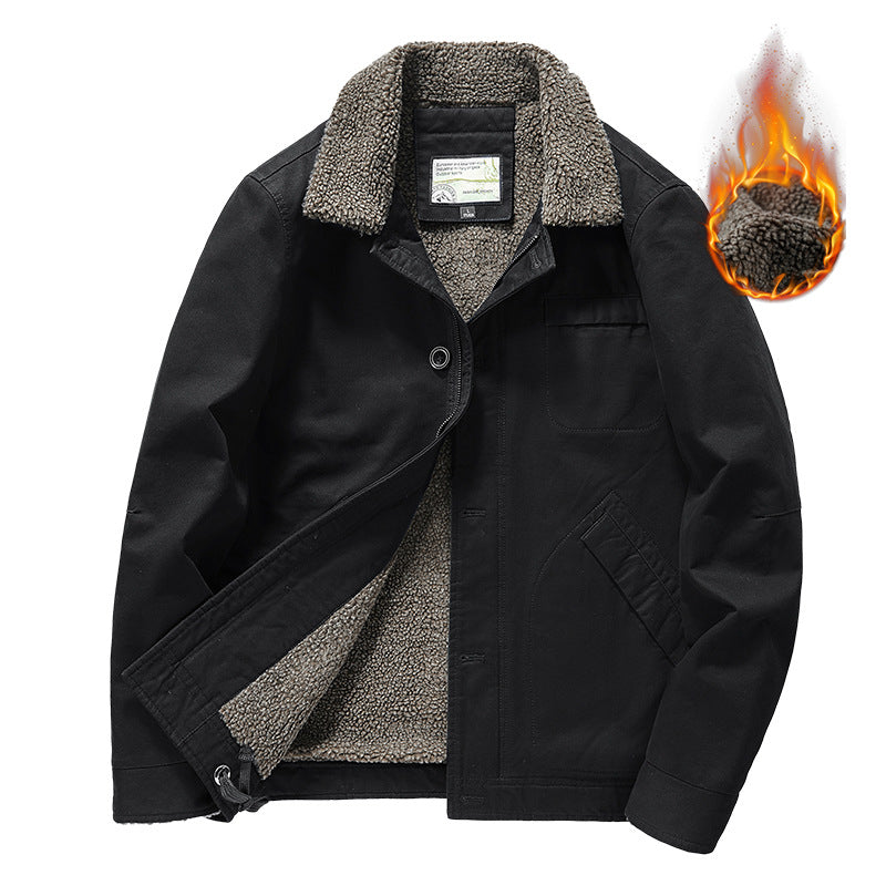 Herren Lässige Übergangsjacke mit Teddyfutter Drune