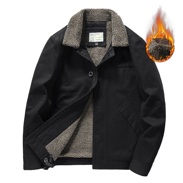 Herren Lässige Übergangsjacke mit Teddyfutter Drune