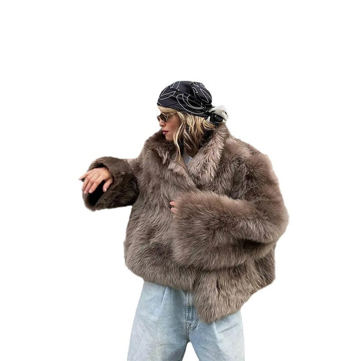 Damen Kurze Felljacke Drune