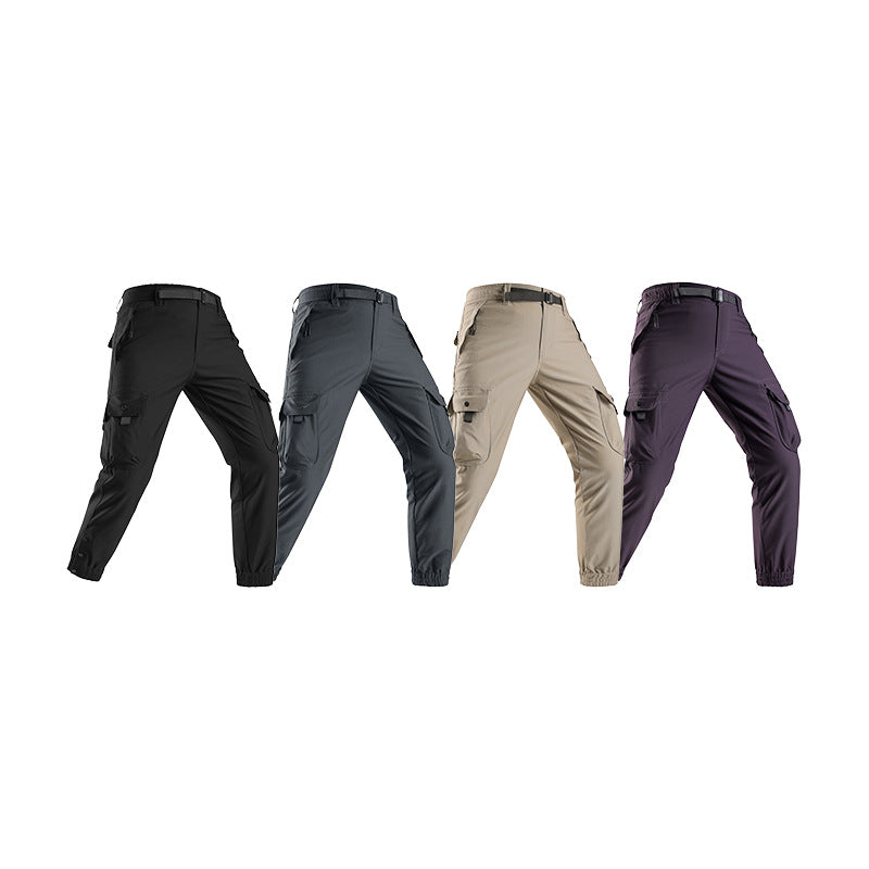 Herren Tapered Cargo-Joggerhose im Tactical-Utility-Stil mit elastischem Knöchelsaum und Multifachtaschen Drune