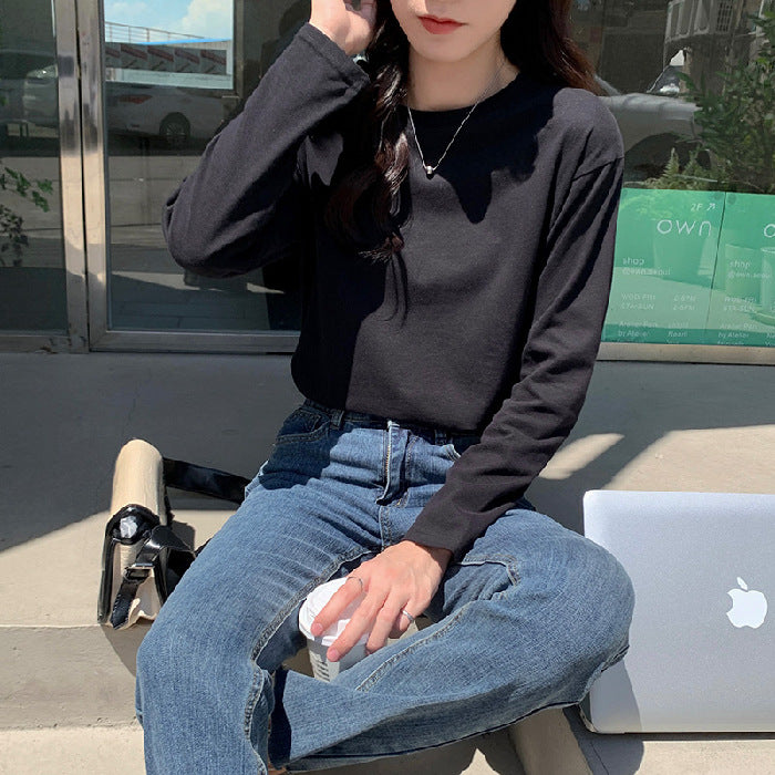 Damen Langarmshirt mit klassischem Rundhalsausschnitt Drune