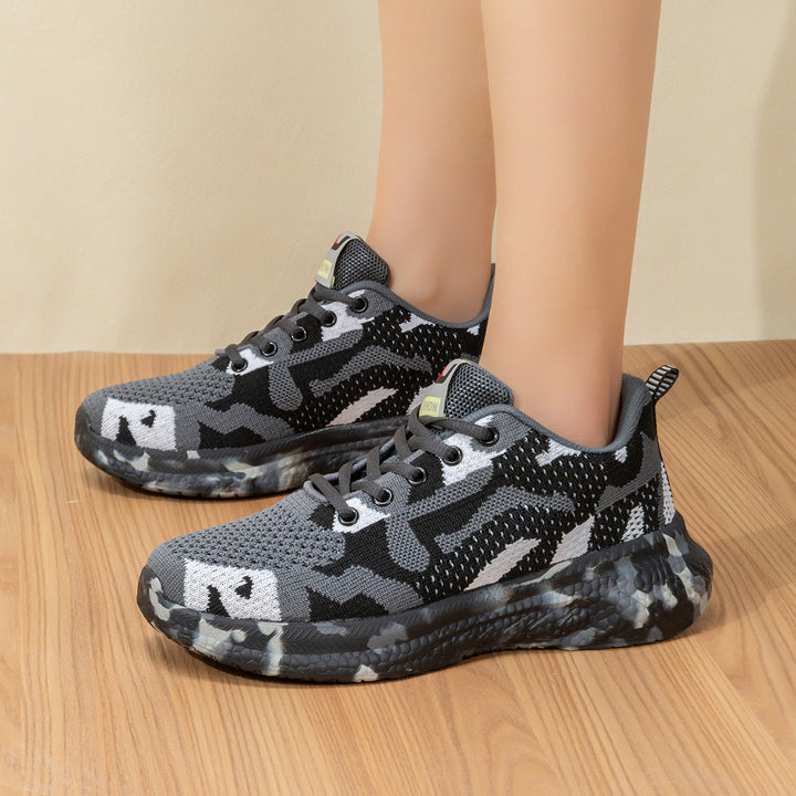 Unisex nan Camouflage-Strick-Sneaker mit geformter Dämpfungs-Zwischensohle und profiliertem Laufsohlen-Design Drune