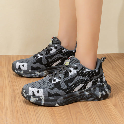Unisex nan Camouflage-Strick-Sneaker mit geformter Dämpfungs-Zwischensohle und profiliertem Laufsohlen-Design Drune