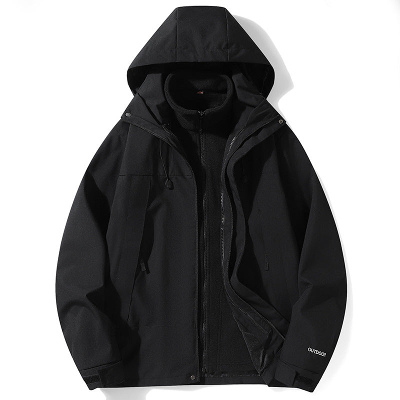Damen multifunktionale Softshelljacke mit herausnehmbarem Fleecefutter, winddichter Außenhülle und verstellbarer Kapuze Drune
