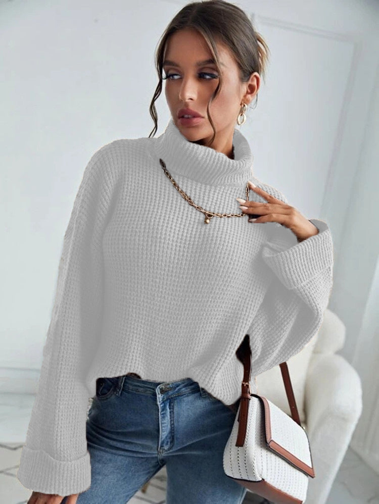 Damen Pullover mit hohem Kragen und strukturiertem Design Drune