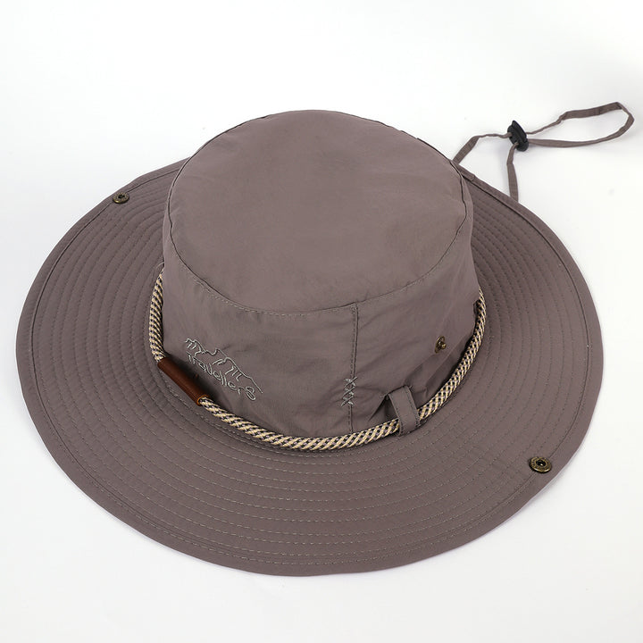Damen Sonnenhut mit breiter Krempe und integriertem Nackenband Drune