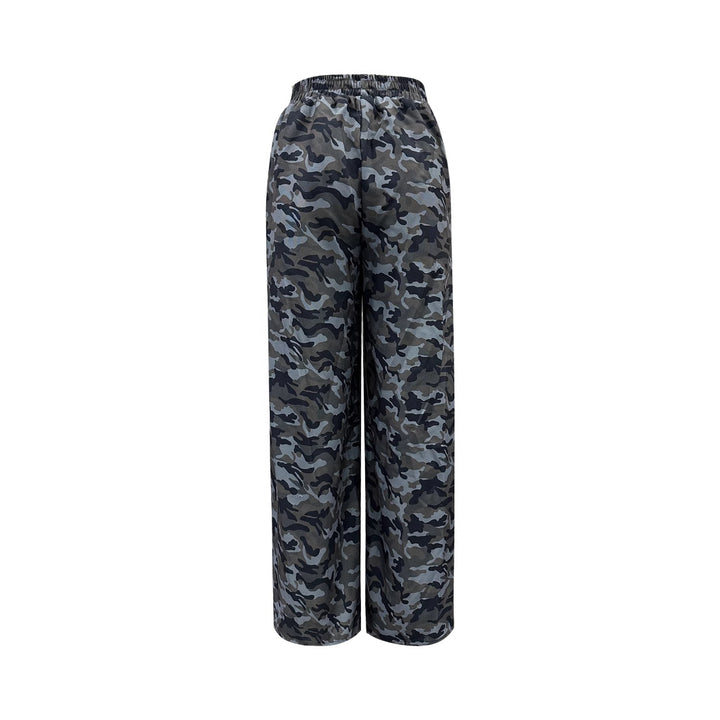 Damen weite Cargo-Hose mit modernem Camouflage-Print Drune