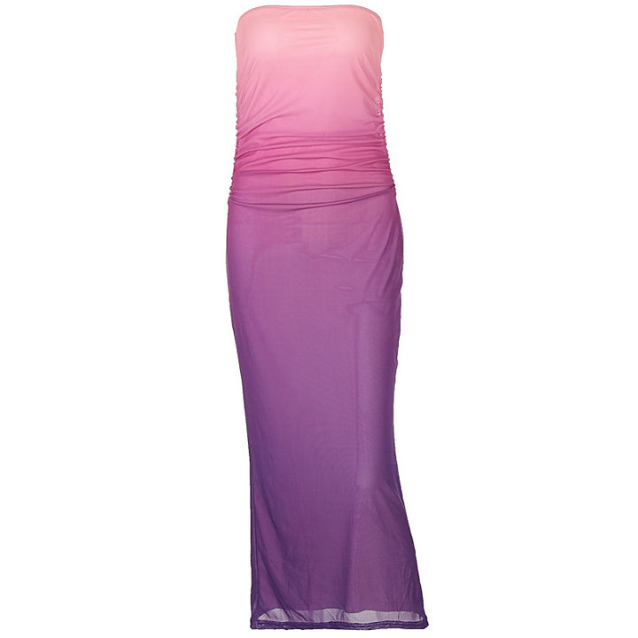 Damen figurbetontes Abendkleid mit schulterfreiem Design und eleganter Raffung Drune