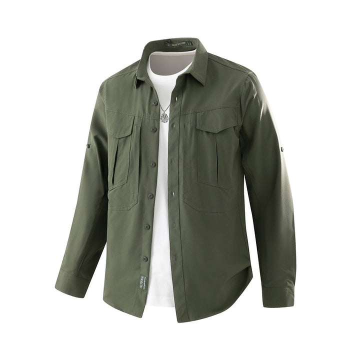 Herren Praktisches Outdoor-Hemd mit vielen Taschen Drune