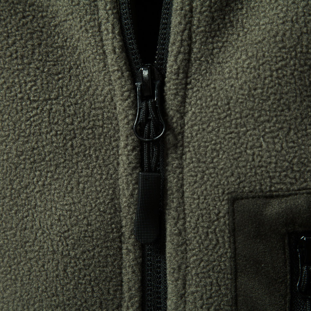 Herren Outdoor-Fleecejacke mit Stehkragen und Reißverschluss-Brusttasche Drune