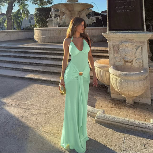 Damen Maxikleid mit raffiniertem Schnitt und glamourösen Akzenten Drune