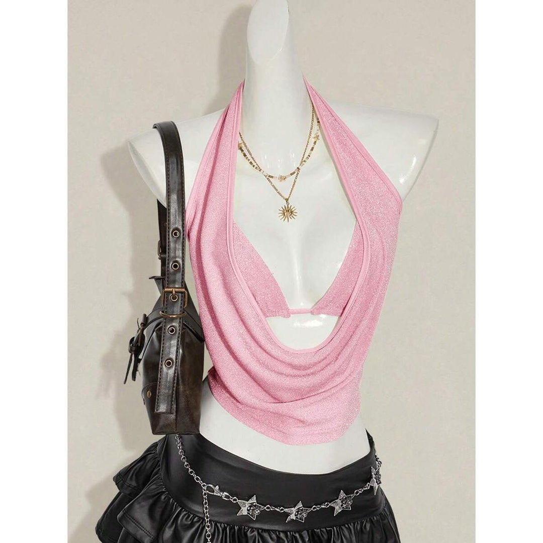 Damen Elegantes Cross-Over-Top mit tiefem Ausschnitt Drune