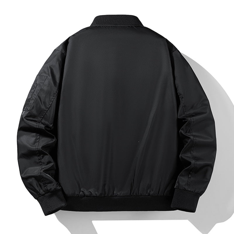 Herren Bomberjacke im Fliegerstil mit kontrastiertem Innenfutter, wasserabweisendem Nylon & Utility-Ärmeltasche Drune