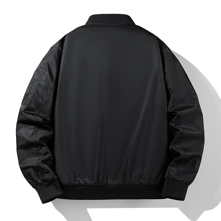 Herren Bomberjacke im Fliegerstil mit kontrastiertem Innenfutter, wasserabweisendem Nylon & Utility-Ärmeltasche Drune