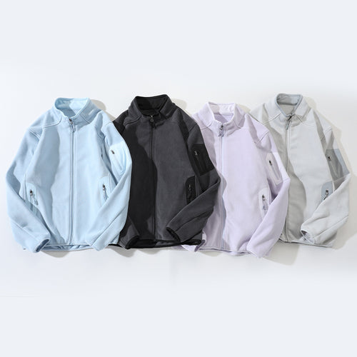 Herren Fleecejacke mit Stehkragen und Softshell-Einsätzen Drune