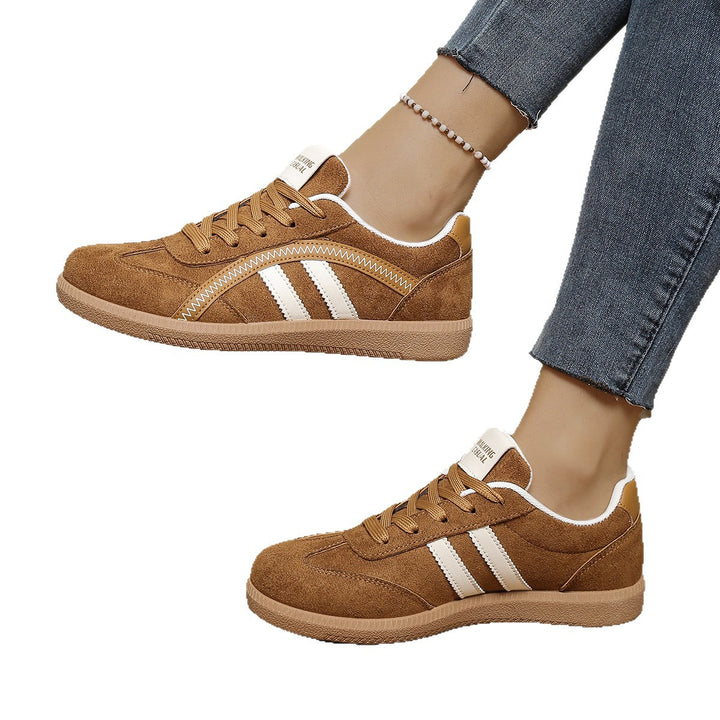 Damen Retro-Sneaker aus Veloursimitat mit gumähnlicher Laufsohle Drune