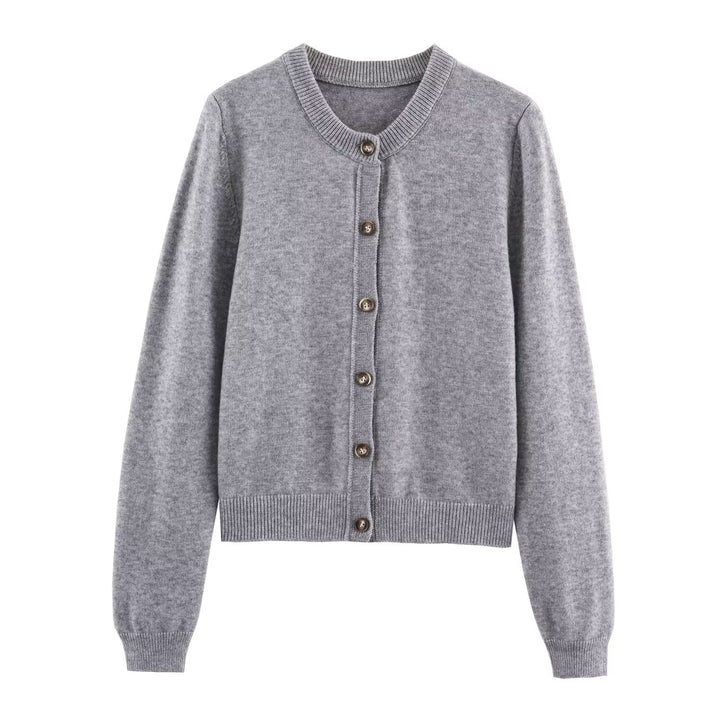 Damen elegante Strickjacke mit Knöpfen Drune
