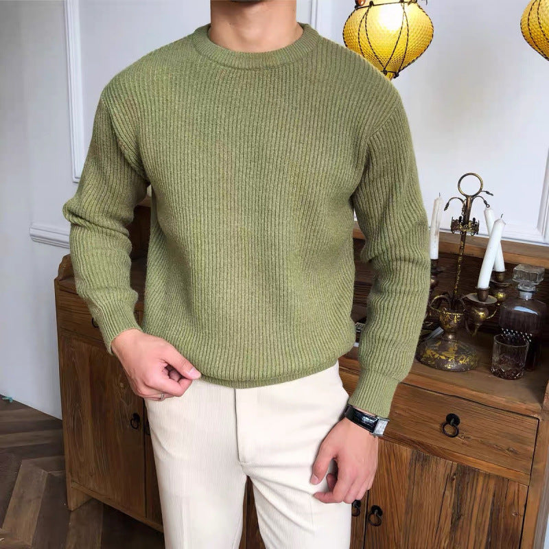 Herren Grobstrickpullover mit Rundhalsausschnitt Drune