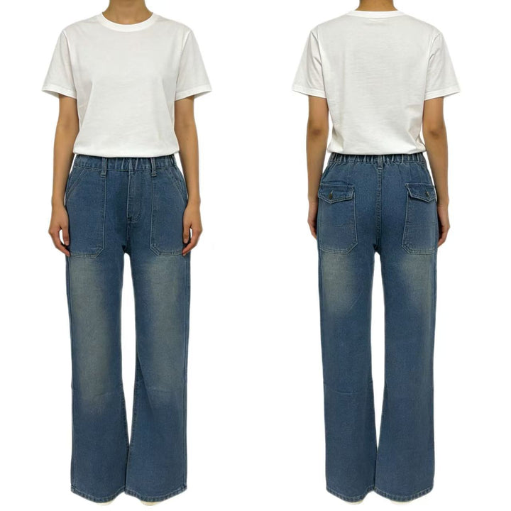 Damen High-Waist Jeans im Vintage-Stil Drune