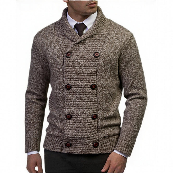 Herren nan Strickcardigan mit doppelreihiger Knopfleiste und Schalkragen Drune