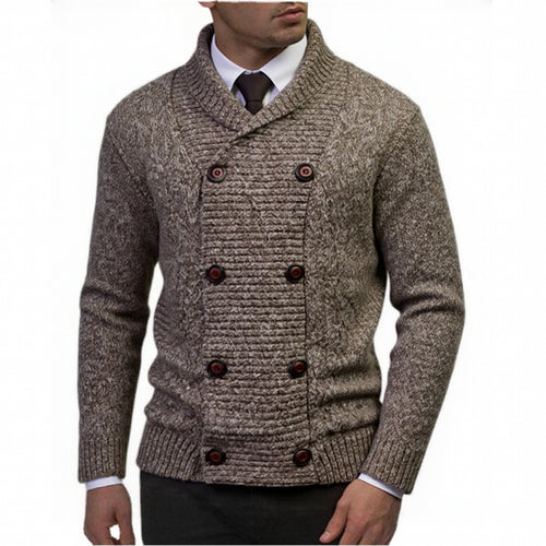 Herren nan Strickcardigan mit doppelreihiger Knopfleiste und Schalkragen Drune