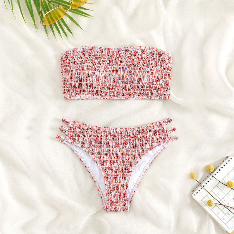 Damen Bandeau-Bikini mit modischem Knotendesign Drune