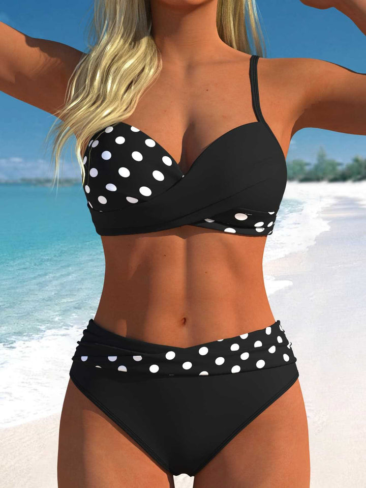 Damen Bikini-Set mit croppenden Oberteil und hohem Taillenschnitt Drune