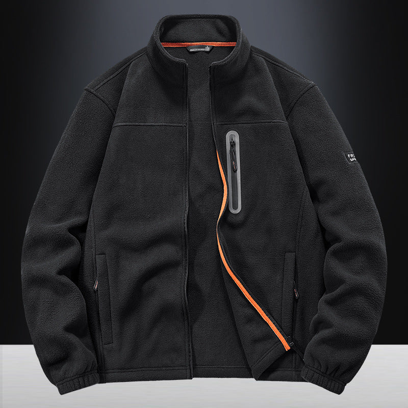 Herren Fleecejacke mit windabweisendem Microfleece, verschweißter Brustreißverschlusstasche und elastischen Bündchen Drune