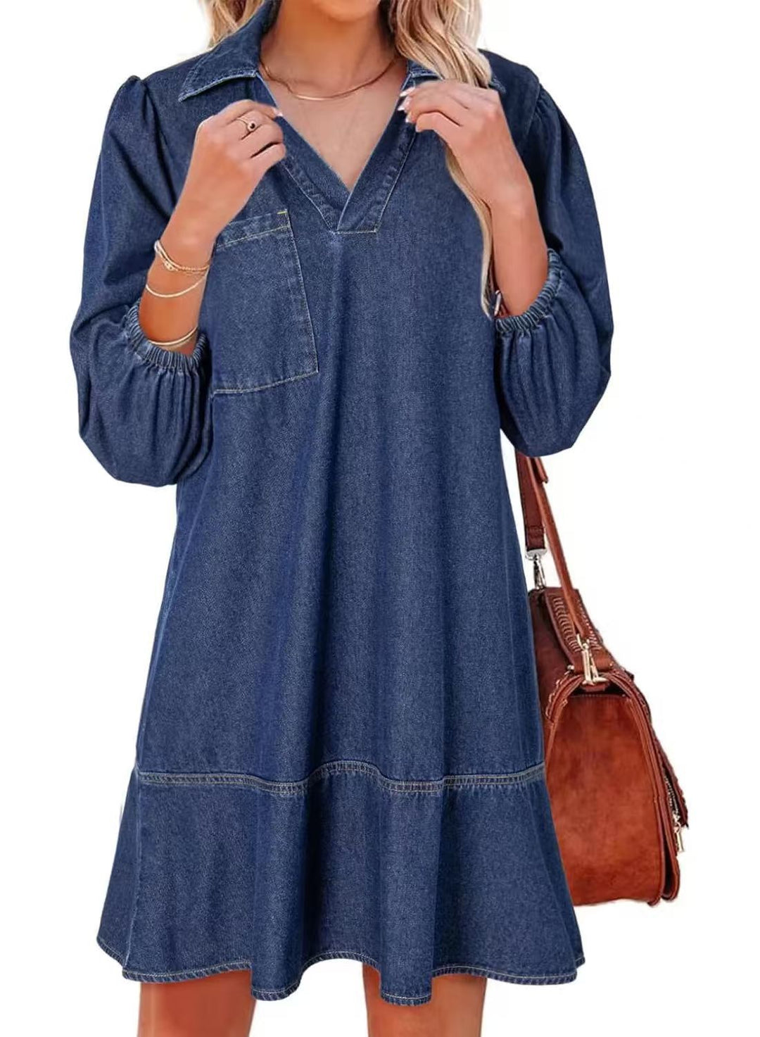 Damen Denim Kleid im lässigen Schnitt Drune