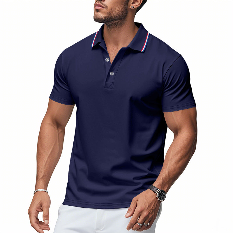 Herren Polo-Shirt mit kontrastierendem Kragen und atmungsaktiver Baumwollqualität Drune