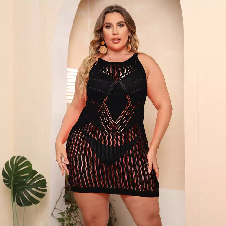 Damen luftiger Netz-Strandkleid Drune