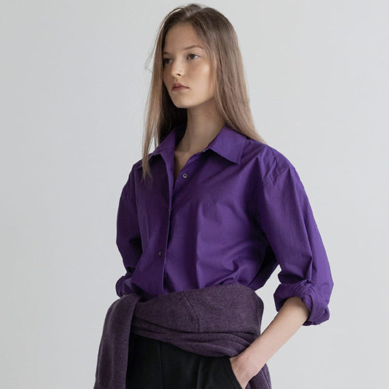Damen Elegante Hemdbluse mit oversized Schnitt und modernen Details Drune