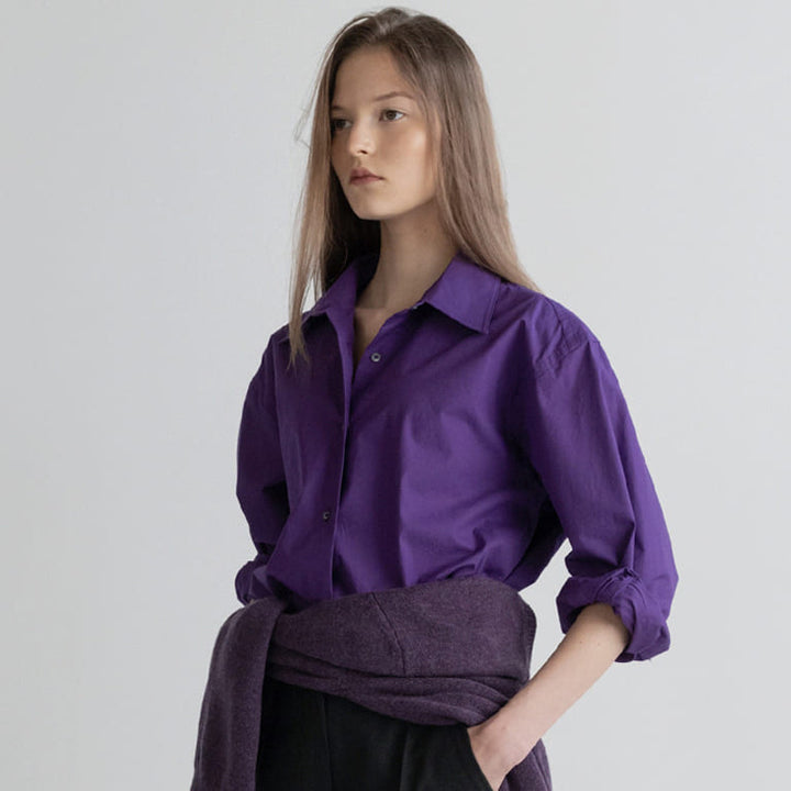 Damen Elegante Hemdbluse mit oversized Schnitt und modernen Details Drune