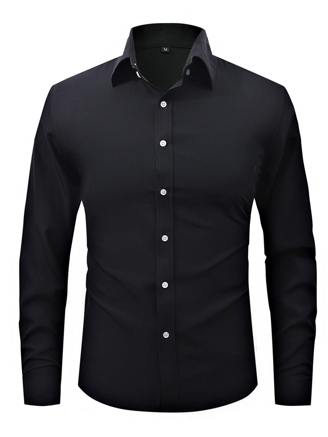 Men's  slim fit long sleeve stretch cotton dress shirt with spread collar Drune
