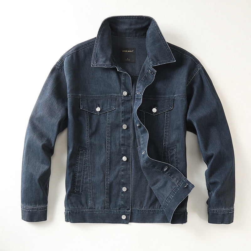 Herren Jeansjacke mit klassischem Schnitt und leichtem Vintage-Wash Drune