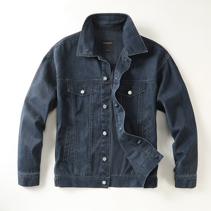 Herren Jeansjacke mit klassischem Schnitt und leichtem Vintage-Wash Drune