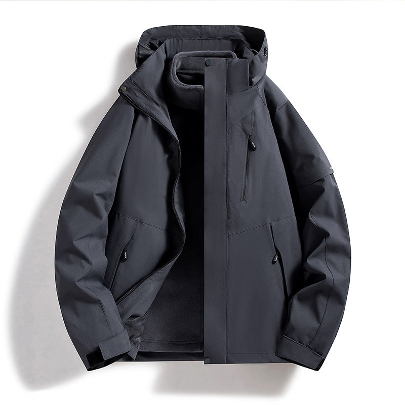 Damen Wasserdichte Outdoor-Jacke mit verstellbarer Kapuze Drune