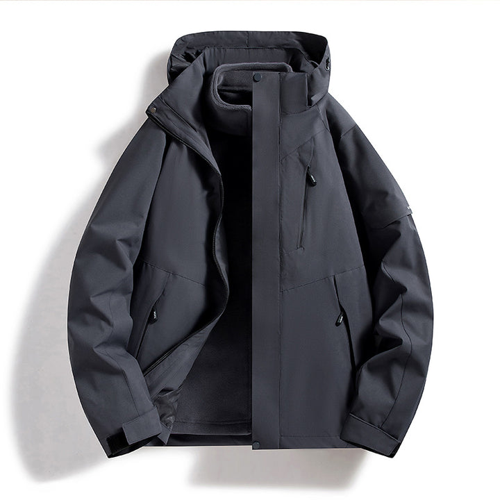 Damen Wasserdichte Outdoor-Jacke mit verstellbarer Kapuze Drune