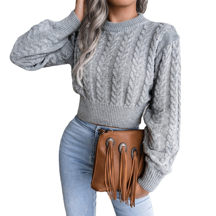 Damen Grobstrickpullover mit elegantem Zopfmuster und tailliertem Schnitt Drune