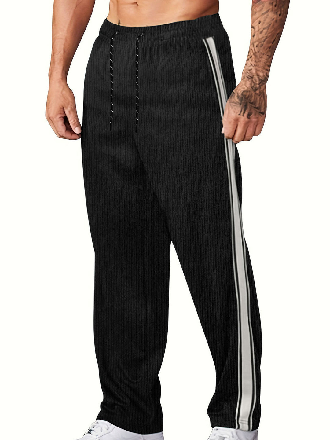 Herren komfortable Freizeithose mit seitlichem Streifen Drune