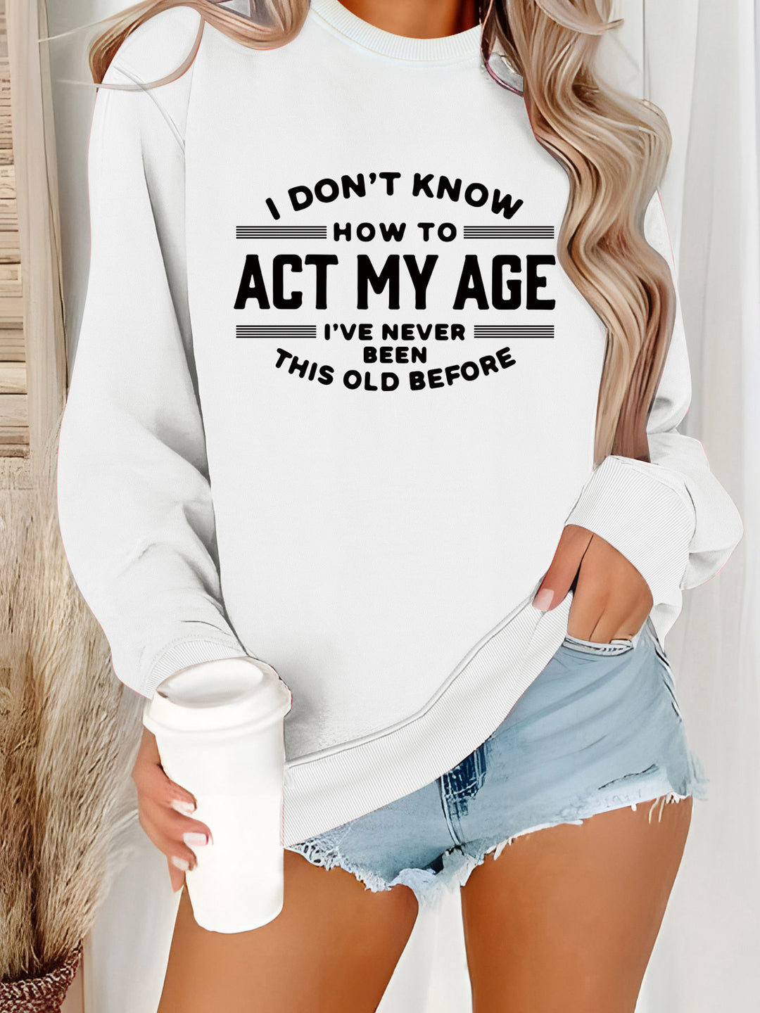 Damen Sweatshirt mit humorvollem Aufdruck und lässigem Schnitt Drune